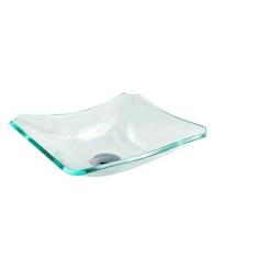 Cuba de vidro retangular chanfrada 37cm incolor - Cubs e Gabinetes