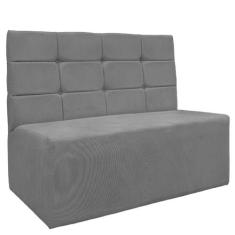 Sofá Canto Alemão Veludo Cinza - Montanaris Decor - MD MONTANARIS DECO