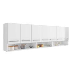 Armario Aereo Cozinha 7 Portas Branco Luxemburgo Brienza Movelaria