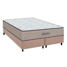 Cama Box King: Colchão Espuma D45 Orthoflex Genova + Base CRC Suede Cl