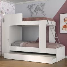 Treliche com Colchão Incluso 1 Porta Havana Multimóveis Branco