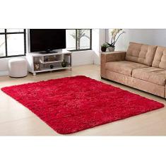 Tapete Para Sala e Quarto Felpudo Soft Casa Dona 150x200 Vermelho