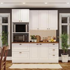 Cozinha Compacta 3 Peças com Torre Quente Emily Branco HP/Nature