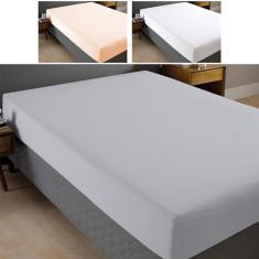 Lençol Casal Com Elástico 100% Algodão Percal 130 Fios - Dohler