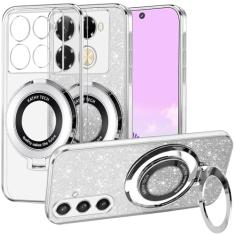 Kainevy Capa de telefone para Infinix Note 40 Pro 4G capa transparente com glitter para mulheres meninas linda capa de telefone Infinix Note 40 Pro 4G capa de silicone à prova de choque magnética fina
