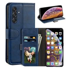 Capa compatível com Samsung Galaxy M55 5G, capa de telefone empresarial estilo carteira magnética de couro PU, capa flip moderna com compartimento para cartão e suporte para Samsung Galaxy F55 5G 6,7