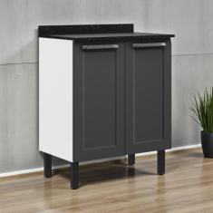 Balcão Cozinha em Aço 2 Portas 70cm com Tampo Florença Itatiaia