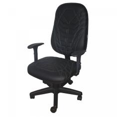 Cadeira Gamer Naja Braço Regulável Modelo Presidente Ecoflex Costura Azul