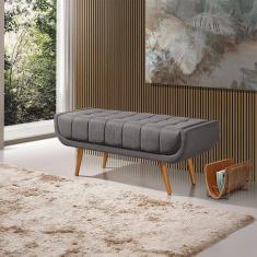 Recamier França 1,00m Com Base Madeira Linho Sofatec Grafite