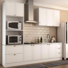 Cozinha Completa Miami 9 Portas 5 Gavetas 100% Mdf Americana Branco - 