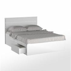 Cama De Casal Queen Com Cabeceira 167Cm 4 Gavetas Dreams F04 Branco - Mpozenato