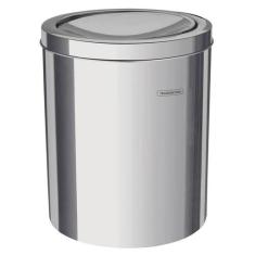 Lixeira inox tramontina com acabamento polido e tampa basculante 5l, P