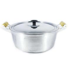 Caçarola Panela Reta Alumínio Polido Alça Madeira 32cm - DIVIFORTE