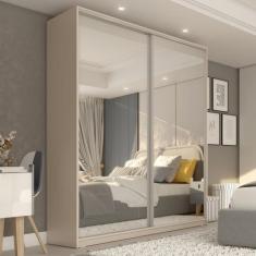 Guarda Roupa Solteiro com Espelho 2 Portas em BP Belluno - RR Móveis