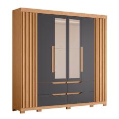 Guarda Roupa Casal Doble 4 Portas e 4 Gavetas com Espelho - Móveis Albatroz