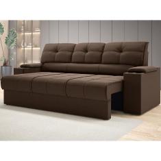 Sofá com Porta Copos Retrátil e Reclinável Tom 2,05m Velosuede - NETSOFAS