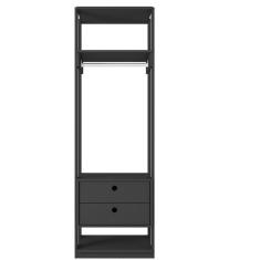 Guarda Roupa Módulo Cabideiro 2 Gavetas Titan Espresso Móveis Preto Velluto