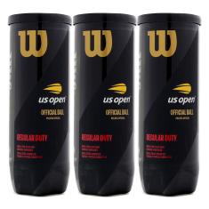 Bola de Tênis Wilson US Open Regular Duty Saibro Pack com 3 Tubos