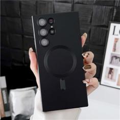 Capa de telefone magnética de silicone para Samsung S20 S21 FE S22 S23 Ultra Note 20 10 Plus à prova de choque proteção de câmera Cove, preta, para Samsung S20