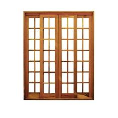 Portal Correr Quadriculado 4 Folhas Itauba Reto com Fechadura 1,80 X 2,10 Rodam Natural