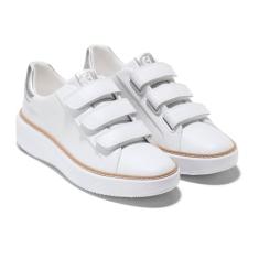 Cole Haan Grandpro Topspin Tênis feminino com alça tripla, Branco óptico, prata, 40