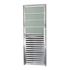 Porta de Alumínio Basculante 210x80cm com Vidro Boreal Anodizado Brilh