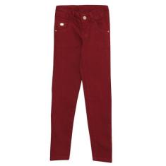 Calça Look Jeans Skinny Collor - Vermelho - 16