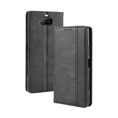 Capa para Sony Xperia 8, capa flip carteira com suporte de couro para Sony Xperia 8, capa magnética retrô para telefone, capa carteira com compartimentos para cartões