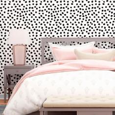 Papel de Parede Adesivo Poá P&B N010168 Rolo 0,58x3M