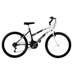 Bicicleta de Passeio Ultra Bikes Esporte Bicolor Aro 24 Reforçada Freio V-Brake,18 Marchas