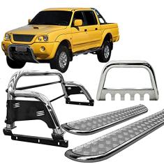 Kit Quebra Mato+Estribo Chapa +Santo Anto H3 L200 2004 Cromo