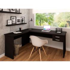 Mesa De Canto Em L Para Escritório 1.40x1.50 Com Gaveteiro