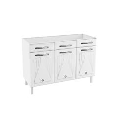 Balcão De Cozinha Modulado Star New 3 Portas E 3 Gavetas 120cm Branco - Telasul