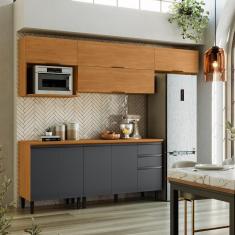 Cozinha Completa Itatiaia Ideale com 9 portas, 2 gavetas e 3 prateleiras com 270 cm de largura