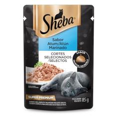 Ração Úmida Para Gatos Sheba Sachê Cortes Selecionados Atum Marinado Adultos 85g