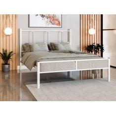 Cama casal tubolar  com extrado madeira p/ colchão 188x138 -reforçada 