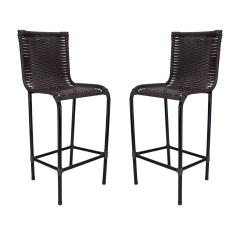 Kit 2 Banquetas Alta Diplomata Fibra Sintética Tabaco