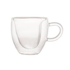 Conjunto 2 Xicaras Cafe Dupla Parede Vidro Heart 80Ml Lyor