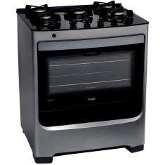 Fogão 5 Bocas A Gás De Piso Mesa De Vidro Consul Cfs5var Inox Bivolt