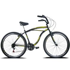 Bicicleta Caiçara Beach Aro 29 18v (Preto/Amarelo)