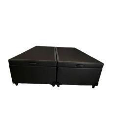 Cama Box Baú Casal Bipartido Sintético Preto