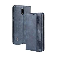 Capa para Nokia 3.1C, capa flip carteira de couro para Nokia 3.1C, capa magnética retrô para celular, capa carteira de telefone com compartimentos para cartões