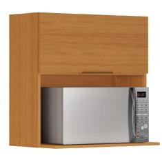 Armário De Cozinha 1 Porta 1 Nicho Para Micro Ondas Duplo Aéreo Módulo Suspenso Namur Itatiaia Cinamomo