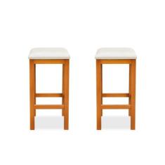 KIT 2 Banquetas Alta Decorativa Lívia Para Balcão Cozinha Base em Made