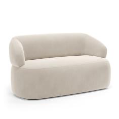 Sofá Orgânico 03 Lugares Living Glee 170cm Veludo Bege - Abmaza