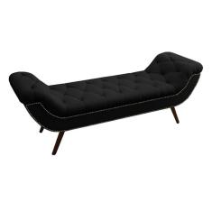 Recamier Divã Odessa P04 195 Cm Suede Preto Tca 944