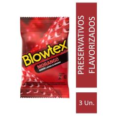 Preservativo Blowtex Morango com 3 Unidades