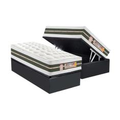 Conjunto Box Baú Solteiro: Colchão Molas Castor Bonnel Silver Star Air + Base CRC Suede Gray (88x188)