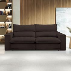 Sofá Retrátil e Reclinável Martinho 230cm Veludo Marrom - Celflex