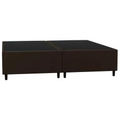 Base Cama Box Casal Queen 158cm Bipartido Hit I02 Suede Marrom - Mpozenato